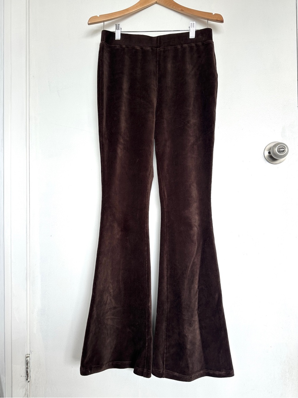 Velvet Brown Flare Pants-Retro Style